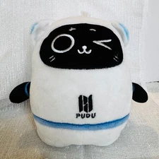   Plush Pudu Robotics White Black Blue Toy Cat Fish Bellabot 6 in Kawaii