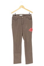 Jeans donna blu cielo by Lola Paltinger gamba dritta taglia 36 marrone fiori