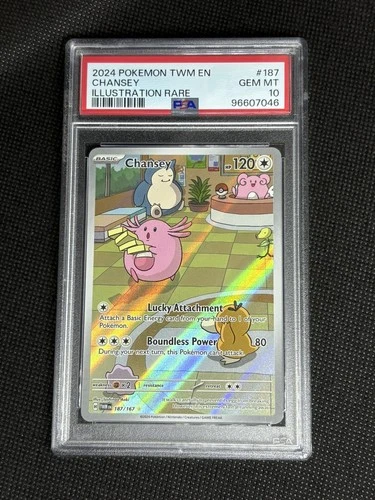 CHANSEY IR 187/167 POKEMON TWM TWILIGHT MASQUERADE 2024 ILLUSTRATION RARE PSA 10