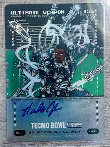 Bo Jackson Battle Arena TECMO Bowl Randall Cunningham Auto RCA7 Ultimate Weapon
