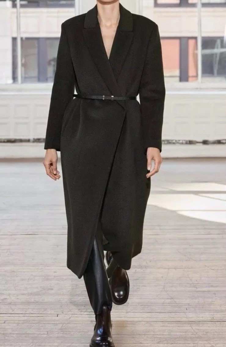 ZARA ZW COLLECTION BELTED WOOL COAT KHAKI FW24/25 SIZES L REF. 3811/241 image 6