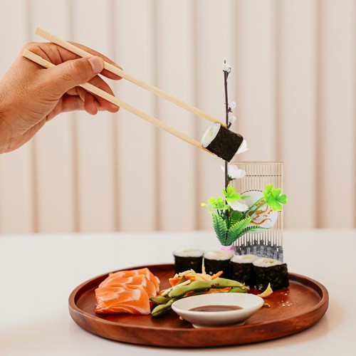Salmone -Sashimi -Ornamenti Sushi-Ornamento Decorazione Piatto Sushi - Foto 10 di 12