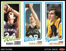 1980 Topps Bobby Jones / Chris Ford / Joe Hassett 183 / 37 / 66 HOF No 8 - NM/MT