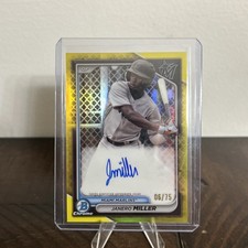 2024 Bowman Chrome Prospect Autographs Janero Miller Yellow Refractor /75 