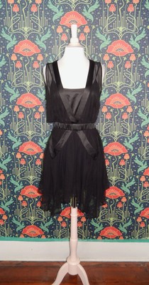 Vintage Y2K Bebe Silk Mini Dress Ballet Russe Whimsigoth Pointy Hem Romantic