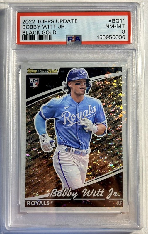 2022 Topps Update Bobby Witt Jr. Black Gold RC Rookie #BG-11 Royals PSA 8