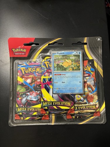 POKEMON MEGA EVOLUTIONS 3 PACK BLISTER BRAND NEW FACTORY SEALED TCG RARE PSYDUCK - Picture 2 of 3
