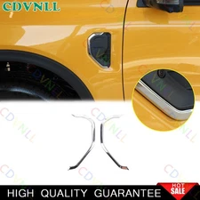 For Ford Ranger 2023-2024 Chrome Silver Side Fender Air Vents Outlet Panel Trim