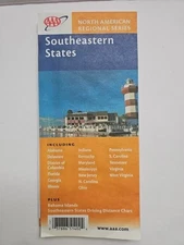 Southeastern States Road Map USA Region 2004 AAA Index Alabama Florida Virginia 