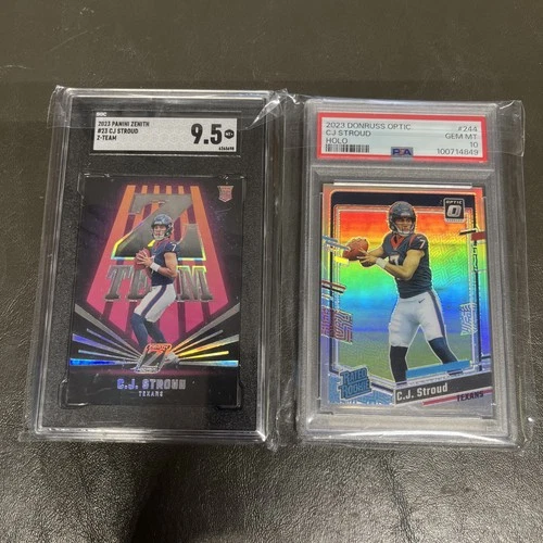 CJ Stroud 2023 Panini Donruss Optic Holo Silver Prizm RC  PSA 10 & zenith z-team