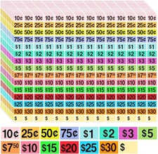 1575/5460 Garage Sale Stickers, 1/2" X 3/4" Yard Sale Price Stickers Price Tag