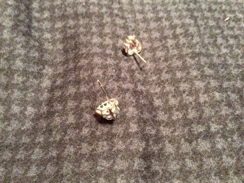14k Mystic Topaz Stud Earrings White And Yellow Gold Diamond Accents - Picture 5 of 5