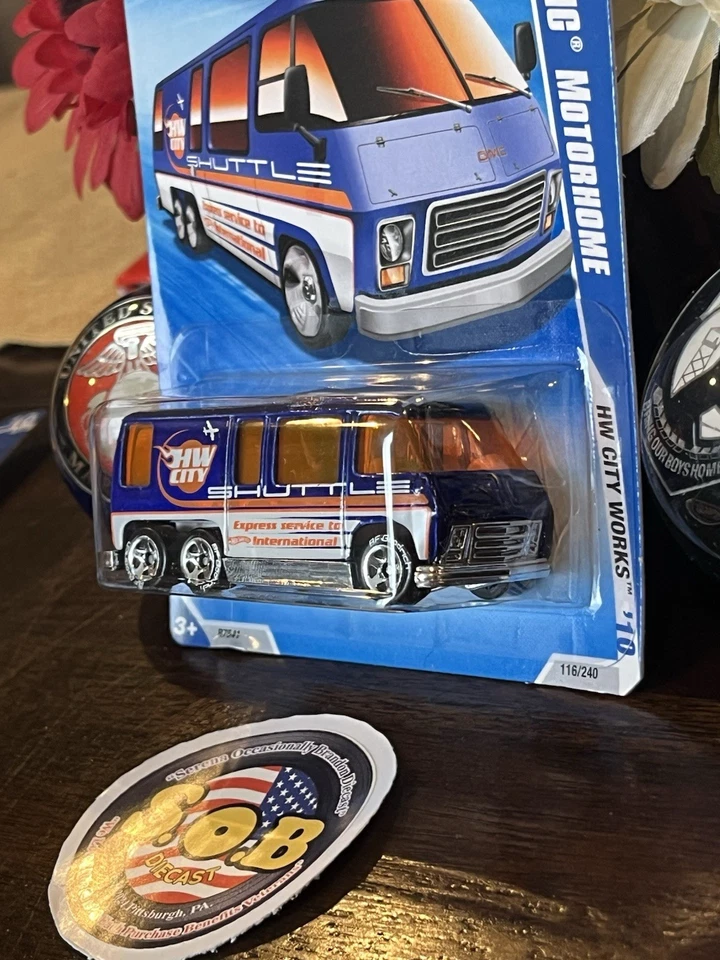 Autocaravana GMC Hot Wheels 1976 HW City Shuttle azul fundido a presión sellada casi nueva Foto 4 de 4