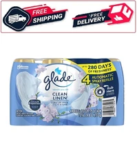 Glade Automatic Spray Air Freshener Refills, Clean Linen, 4 ct.