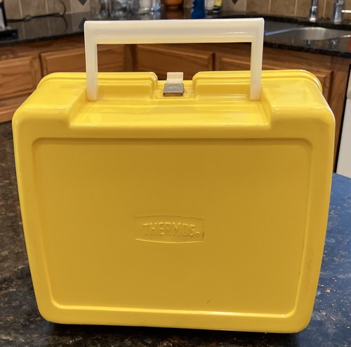 Vtg 1983 Cabbage Patch Kids Yellow Plastic Lunch Box & Thermos No Lid/Cup Nice! - Picture 3 of 9