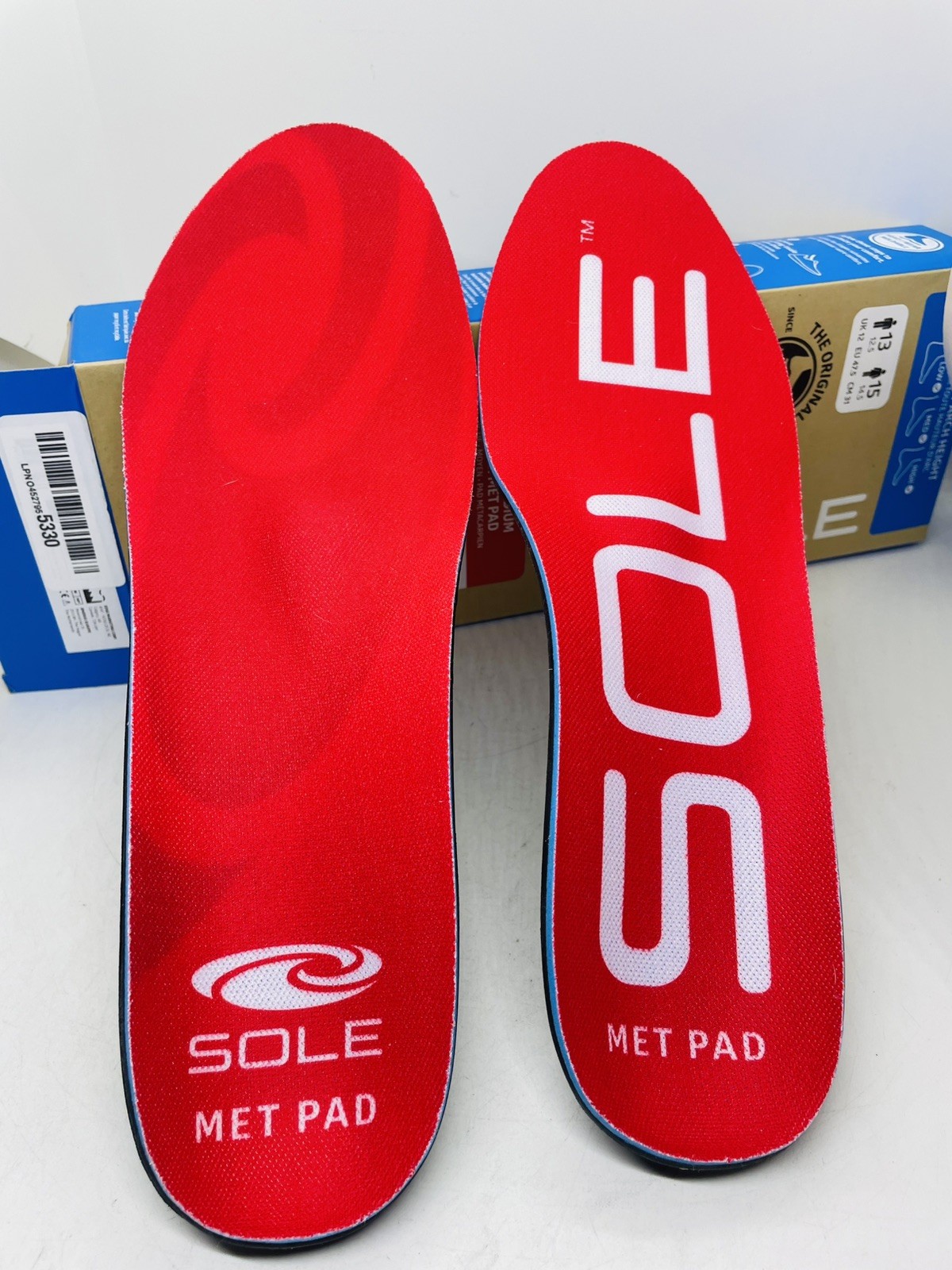 Sole Active Medium Insoles With Met Pad Customizable Orth Mens Sz 13 Women’s 15