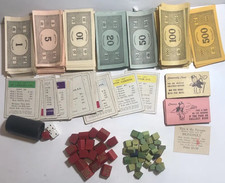 Vintage 1935 Monopoly Game Parker Brothers Parts Cards Money Property