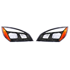 Blackout All LED Headlight For 2018-22 Freightliner Cascadia Passenger & Driver