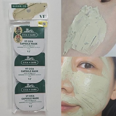 VT Cica Capsule Mask 7.5g x 3pcs Exfoliating Wash Off Mask Pore Care K-Beauty