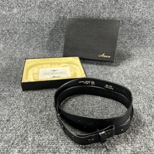 Vintage Anson Black Leather Belt Adjustable 32-34" Genuine Cowhide A Gentlemans