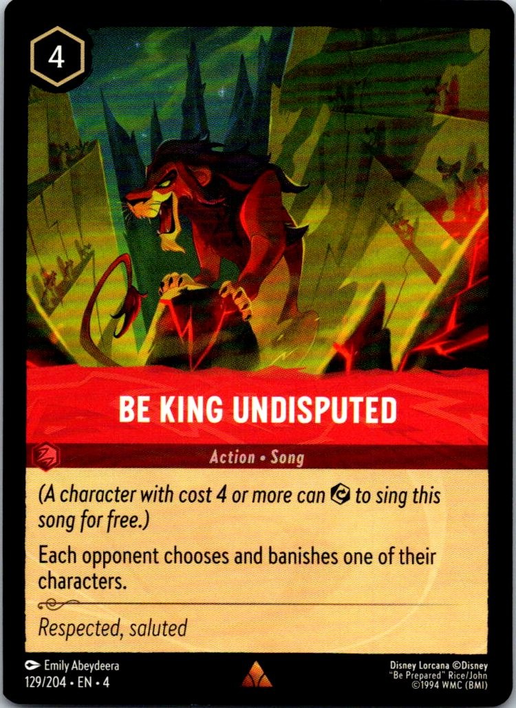 Be King Undisputed - 129/204 - Ursula's Return - Lorcana - NM - B3G1