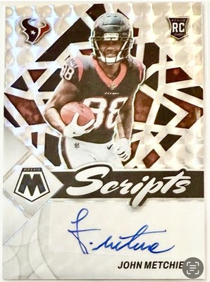 John Metchie 2022 Panini Mosaic Rookie Scripts Auto RC Houston Texans Alabama