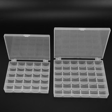 4pcs Sewing Bobbins Storage Box 25/36 Grids Transparent Plastic Spools Case Home