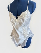Vintage Victoria s Secret Embroidered Mesh Lace Teddy Bodysuit Lingerie Whimsy M