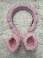 Spa Headbands Washing Face or Facial 3-Piece spa Headband Wristband Set Pink