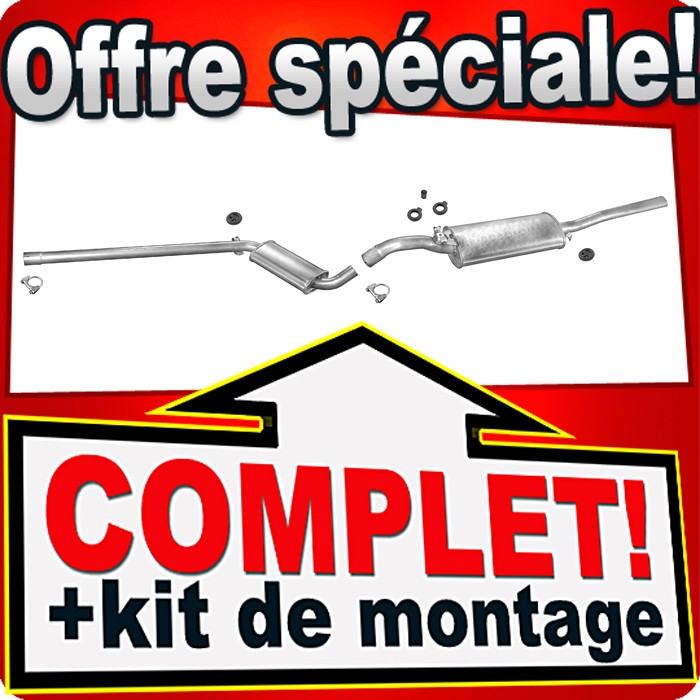 Échappement pour Seat Toledo 1L2 1.8 et 1.9 TD 1991-1997 en acier aluminisé
