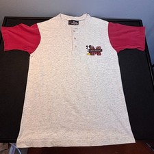 Vintage 1990s Disney Mickey Mouse Henley Shirt Park Exclusive Embroidered Logo