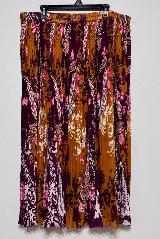Maxi Falda Boho Paisley Plisada Talla 2X Plus Cottagecore Hippie Chic Wanderlust Foto 4 de 4