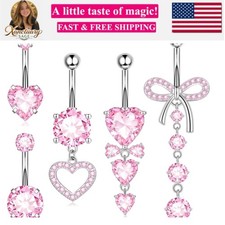 Dangle Belly Button Rings Piercing Jewelry for Women Surgical Stainless Steel...