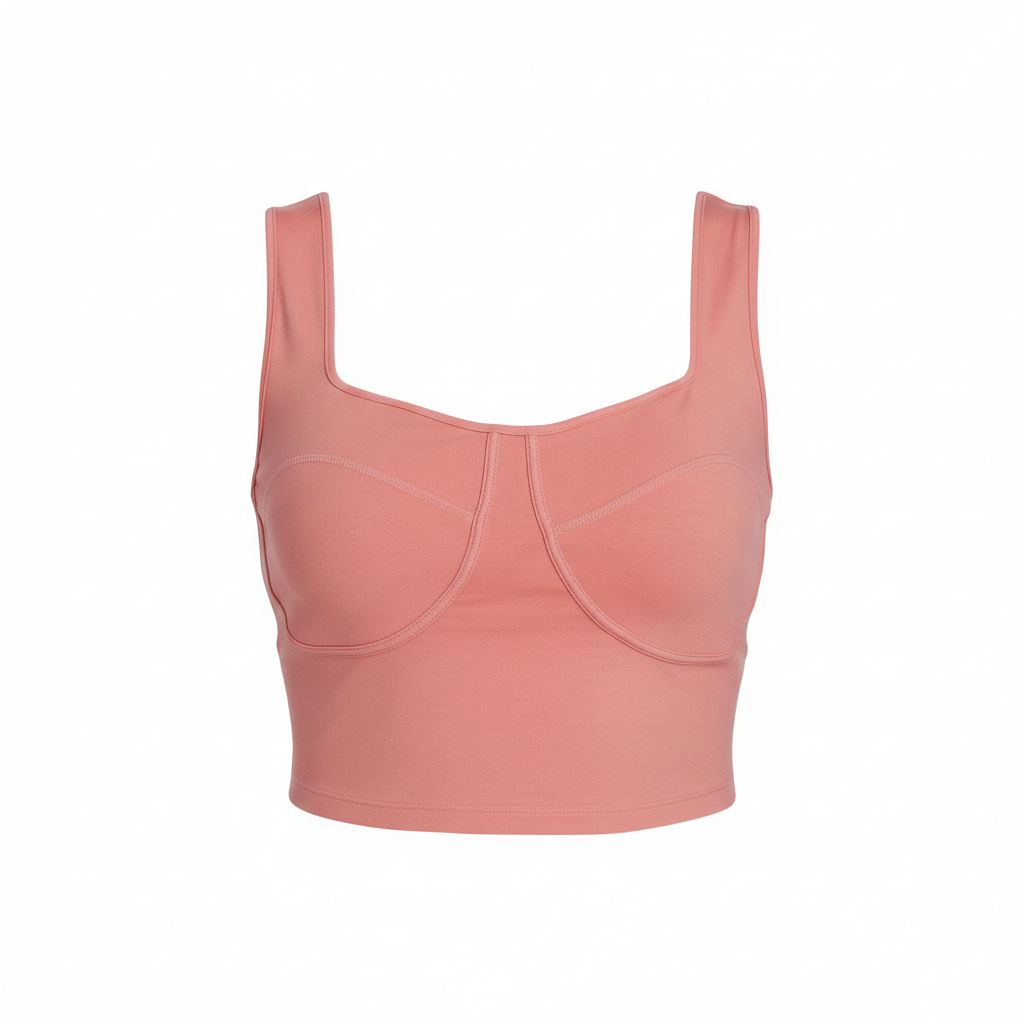 Women's Wireless Bustier Crop Tank Top Wild Fable Loungewear Yoga Rose Pink 2X