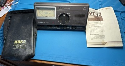 Vintage Korg WT-12 Chromatic Tuner With Case And Manual Working Condition ￼