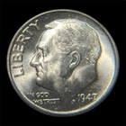 1947 Premium Plus Choice GEM BU Roosevelt Dime