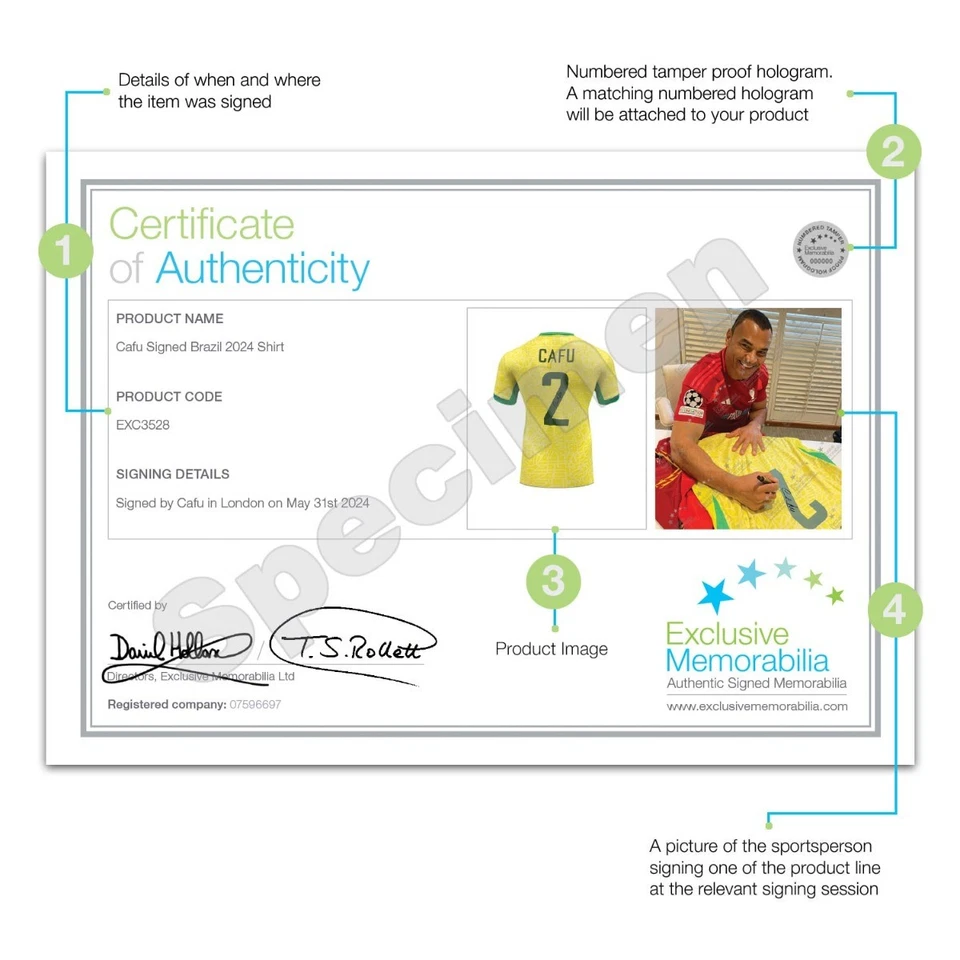 Cafu Signed Brazil Soccer Jersey - image 3 of 4