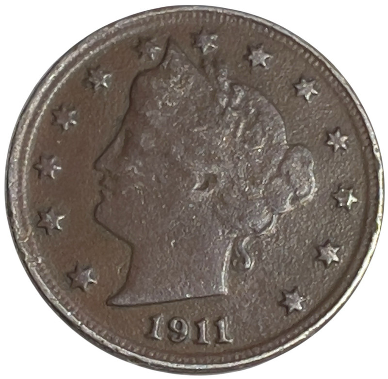 1911 LIBERTY V Nicke,l 5¢, US Coin, #666