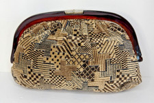 Vintage Cara Tapestry Clutch Purse with Lucite Frame – Made in USA