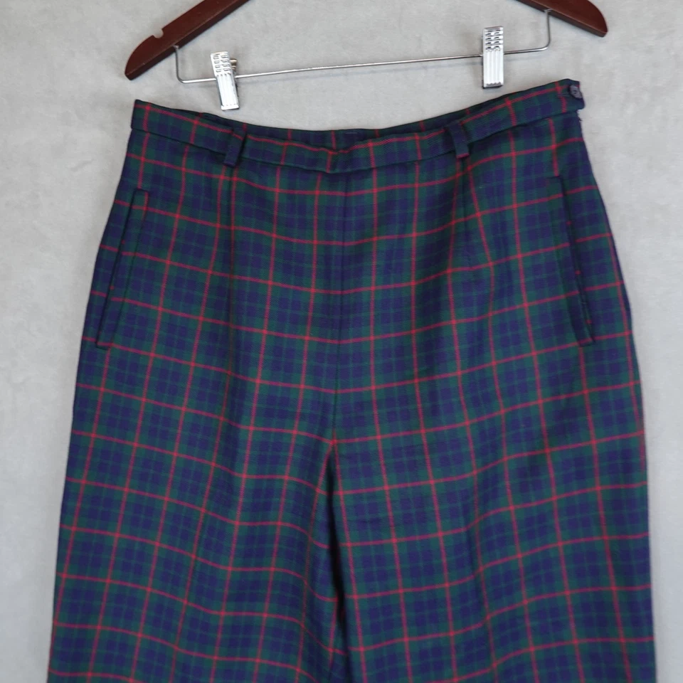 Pantalón Pendleton De Colección Talla 16 Azul Rojo Tartán Lana Escocesa Hecho en EE. UU. Forrado Foto 2 de 4
