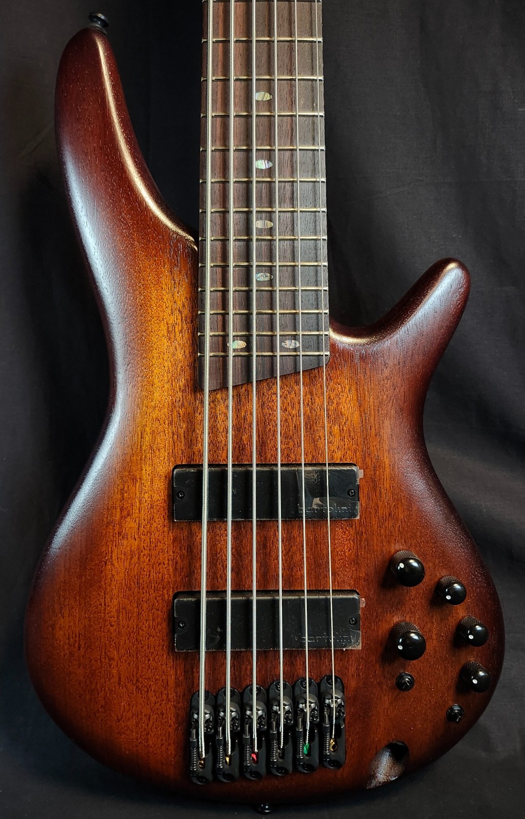 Ibanez SR506A SR Standard 6 string Bass, Mahogany Brown Burst Low Gloss