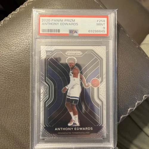 Panini Prizm Rookie #258 Anthony Edwards PSA 9 Minnesota Timberwolves NBA