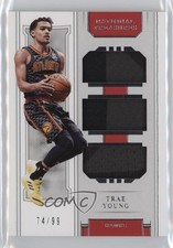 2018-19 Panini National Treasures Rookie Triple Materials 74/99 Trae Young 6fs