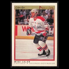 Mike Lalor Rookie #57 1990 O-Pee-Chee Premier Washington Capitals Hockey Card NM