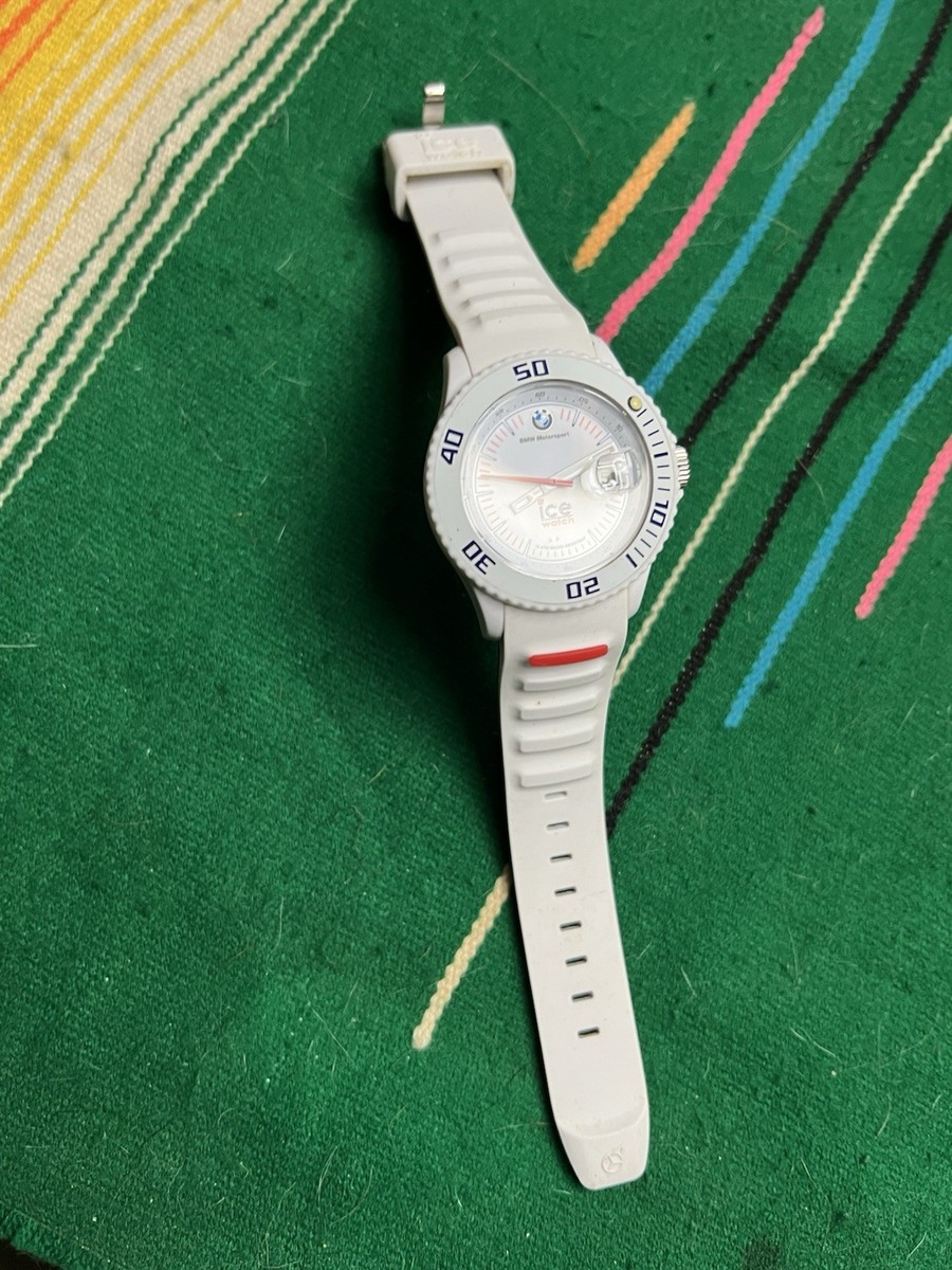 BMW MOTORSPORTS ICE WATCH - WHITE SILICONE CHRONOGRAPH Diver | eBay