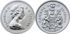 1978 Canada 50c Fifty Cents Elizabeth II Coin Nickel KM#75.3