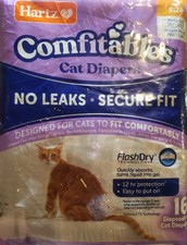 Hartz Comfitables Cat Diapers,Small, 16 Count, Comfortable  Secure Fit, Easy -