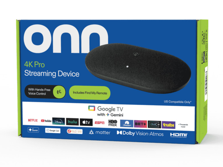 New 2026 onn 4k pro streaming device google tv w/ gemini