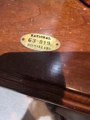 National Distillers Whiskey Tag Brass Barrel Tag Vtg / Antq Rye Whiskey Bourbon 