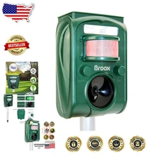 Upgraded Solar Animal Repellent: Ultrasonic Pest Repeller, Motion Detection, ...